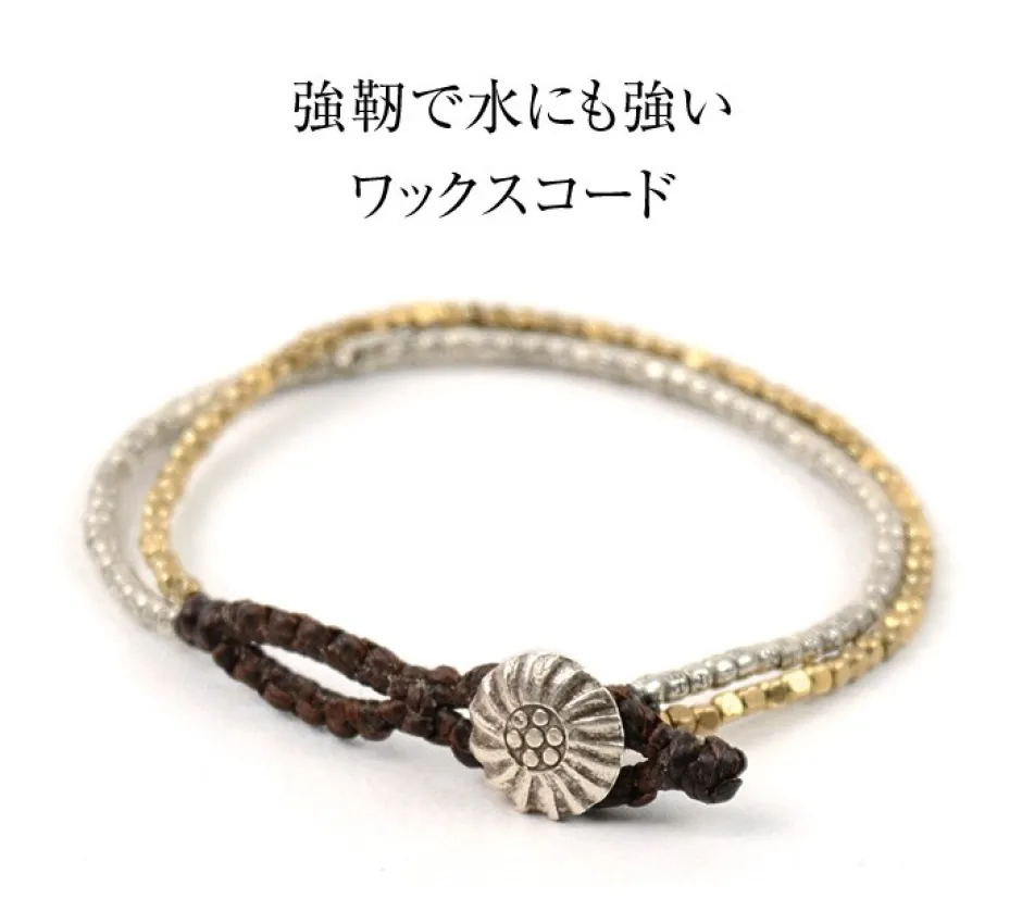 Anklets^PHADUA / Karen Silver Beads Brass Double Cord Bracelet gold