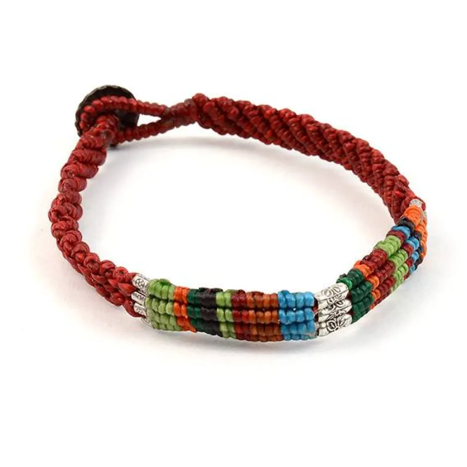 Anklets^PHADUA / Multi Colored Braid Wax Cord Anklet
