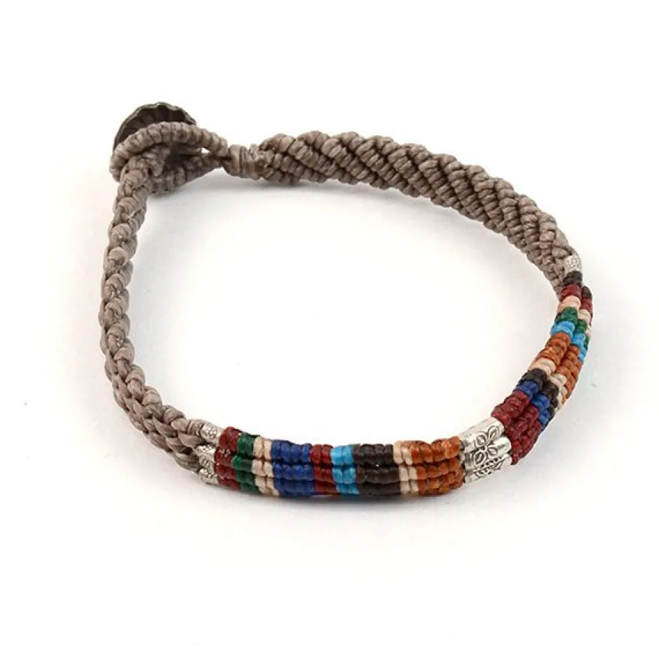 Anklets^PHADUA / Multi Colored Braid Wax Cord Anklet