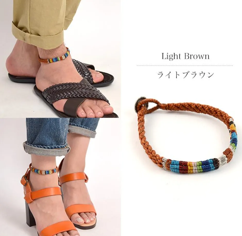 Anklets^PHADUA / Multi Colored Braid Wax Cord Anklet