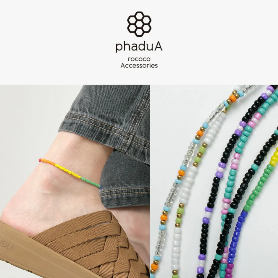 Anklets^PHADUA / Multicolor glass bead anklet