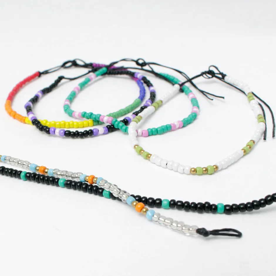 Anklets^PHADUA / Multicolor glass bead anklet