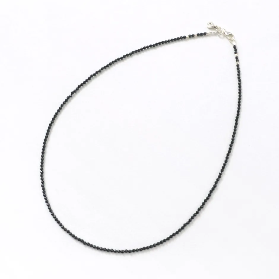 Anklets^PHADUA / Onyx (2mm) cut bead necklace/anklet black