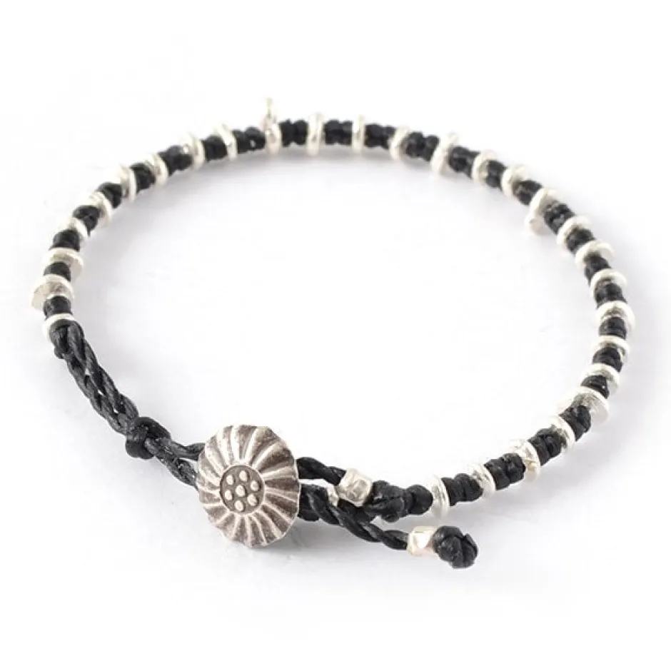 Anklets^PHADUA / Pure drop silver waxed cord bracelet