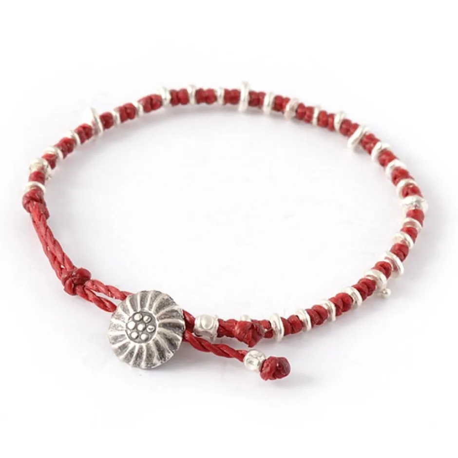 Anklets^PHADUA / Pure drop silver waxed cord bracelet