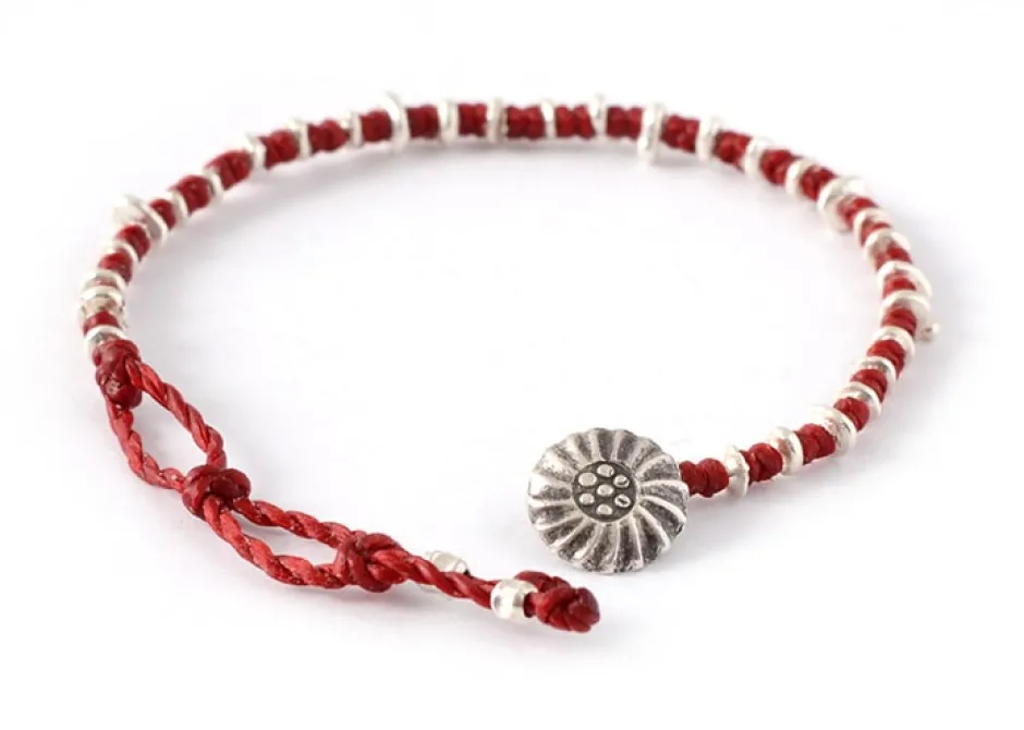Anklets^PHADUA / Pure drop silver waxed cord bracelet
