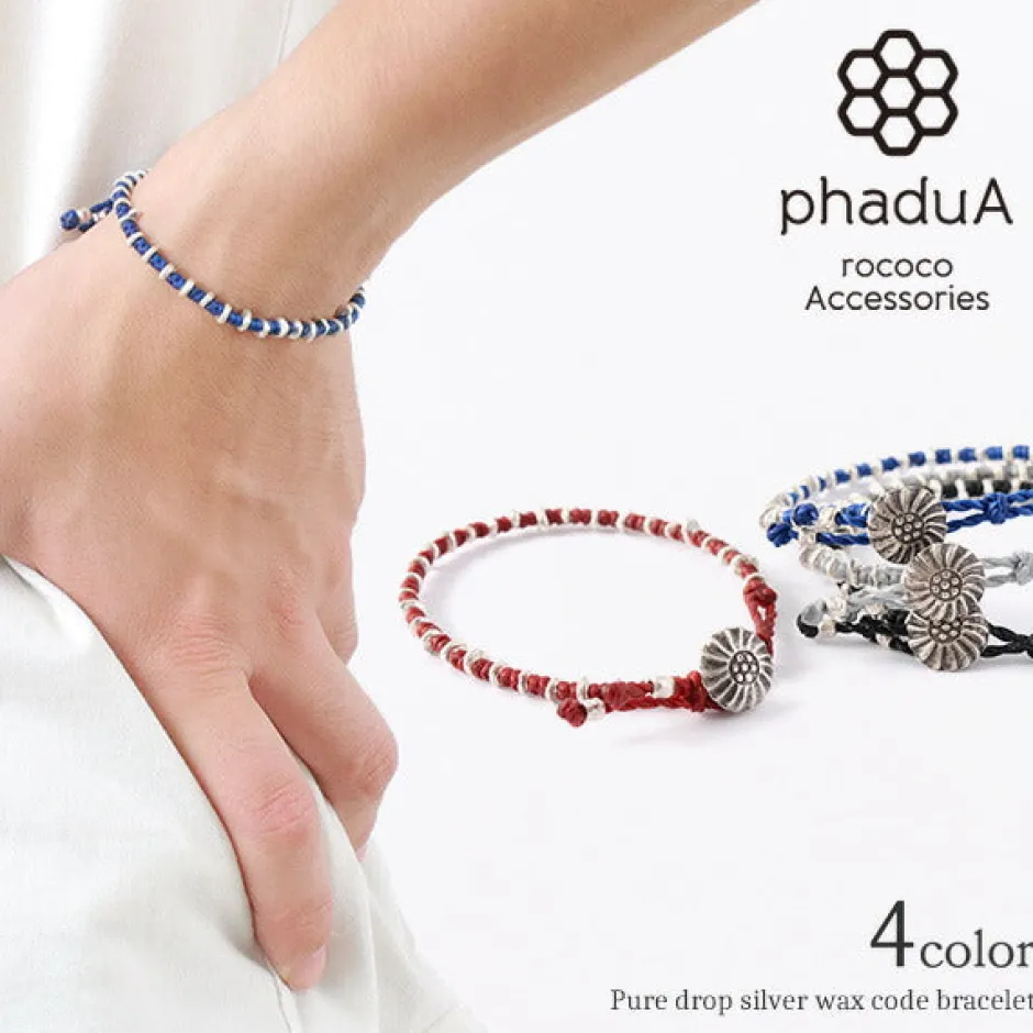 Anklets^PHADUA / Pure drop silver waxed cord bracelet