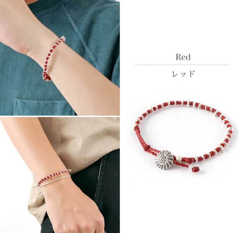 Anklets^PHADUA / Pure drop silver waxed cord bracelet
