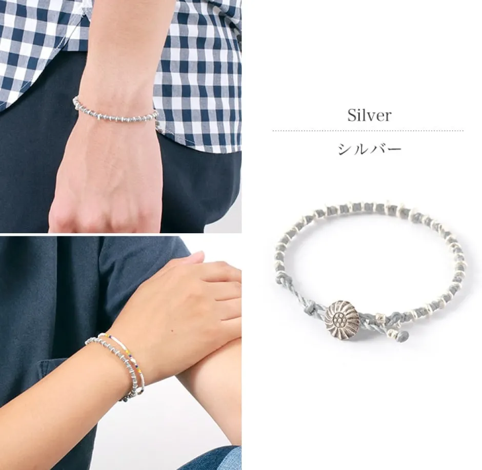 Anklets^PHADUA / Pure drop silver waxed cord bracelet
