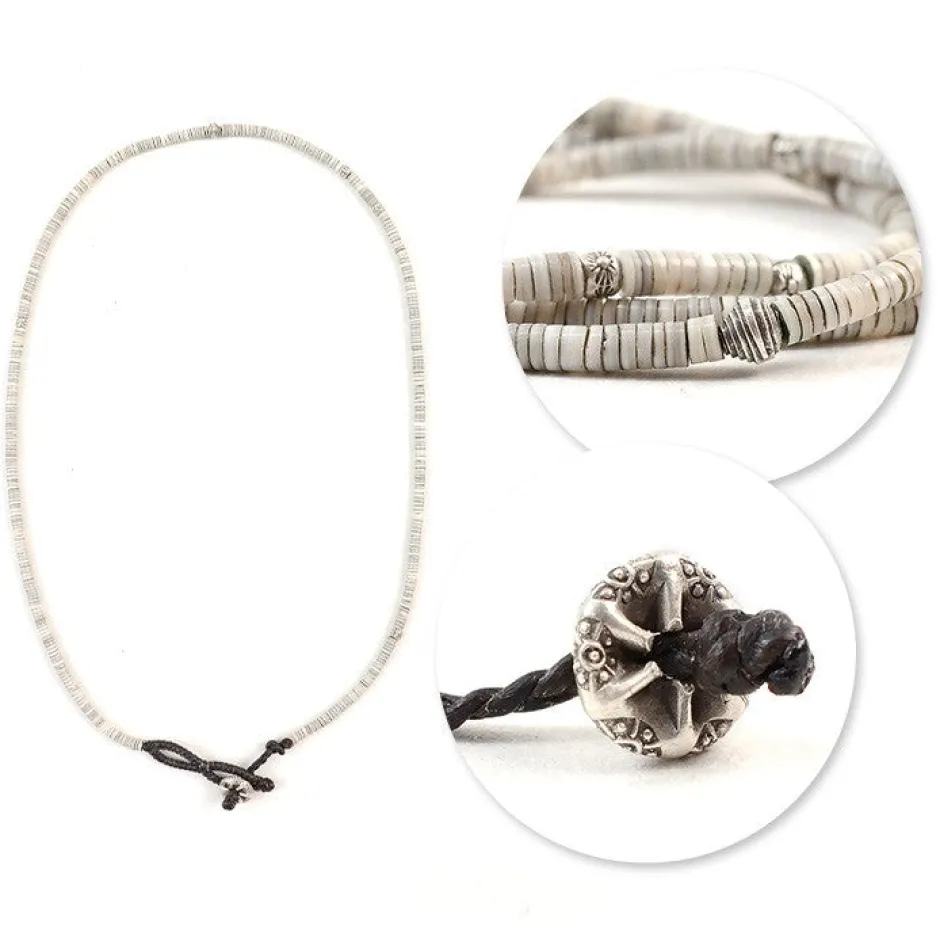 Anklets^PHADUA / Shell Beads / Wax Cord Necklace / Bracelet / Anklet natural