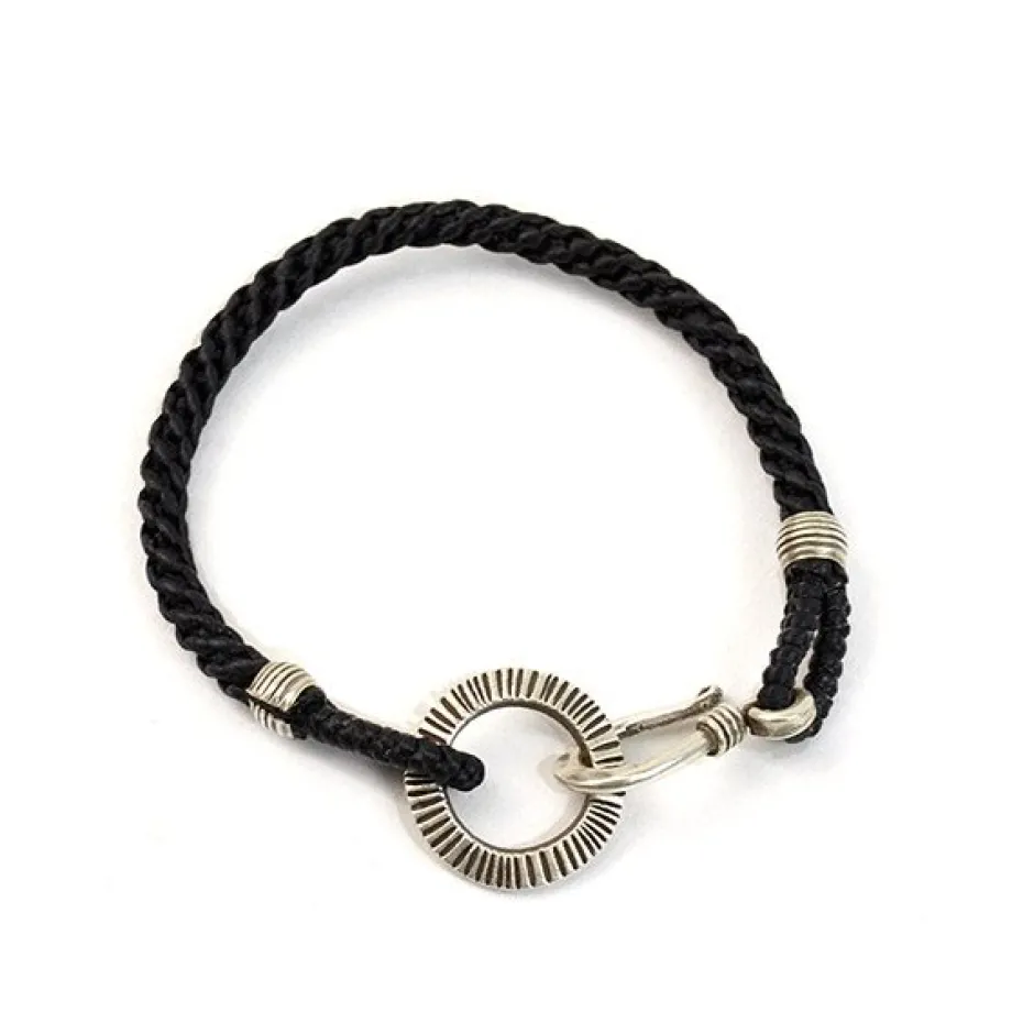 Anklets^PHADUA / Silver Handmade Ring Braid Wax Cord Bracelet