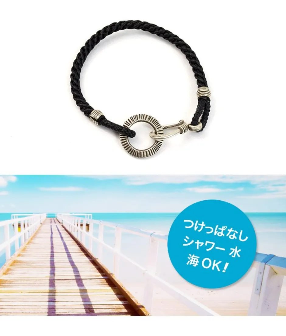 Anklets^PHADUA / Silver Handmade Ring Braid Wax Cord Bracelet