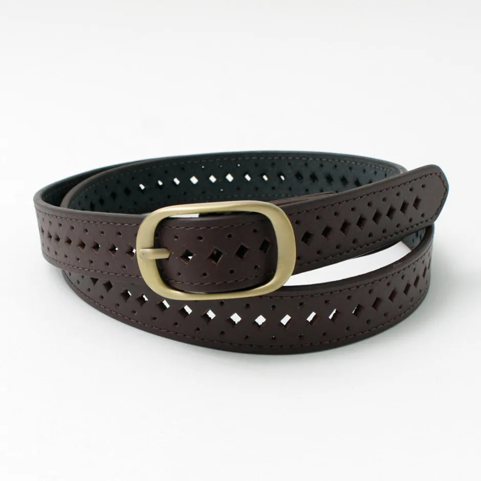Belts^PHADUA / Sizeless Perforated Leather Belt