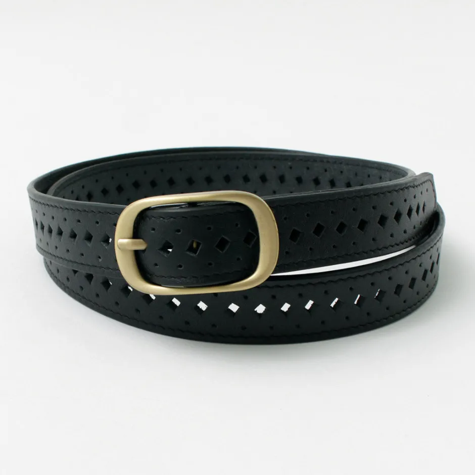 Belts^PHADUA / Sizeless Perforated Leather Belt