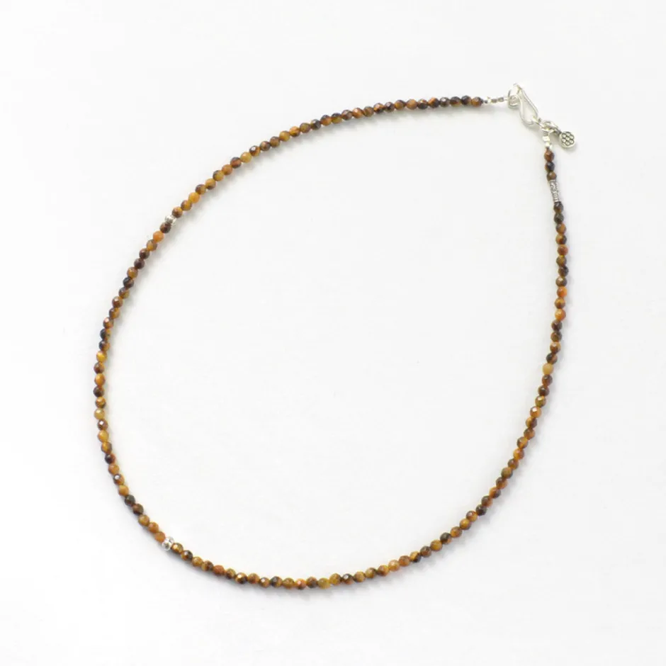 Anklets^PHADUA / Tiger Eye 3mm Cut Bead Necklace yellow