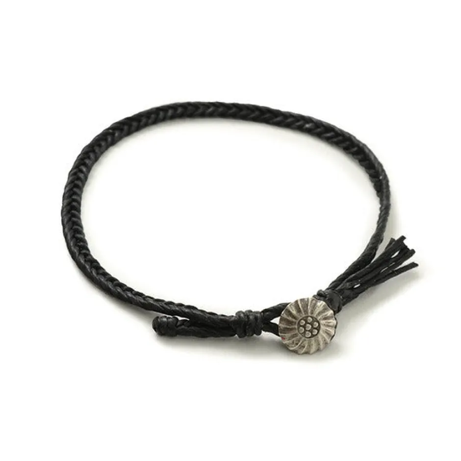 Anklets^PHADUA / Wax Cord Concho Anklet Fishbone Braid