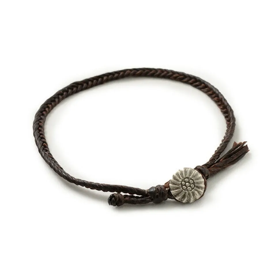 Anklets^PHADUA / Wax Cord Concho Anklet Fishbone Braid