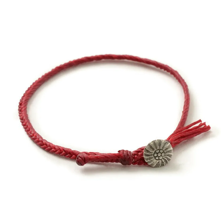 Anklets^PHADUA / Wax Cord Concho Anklet Fishbone Braid
