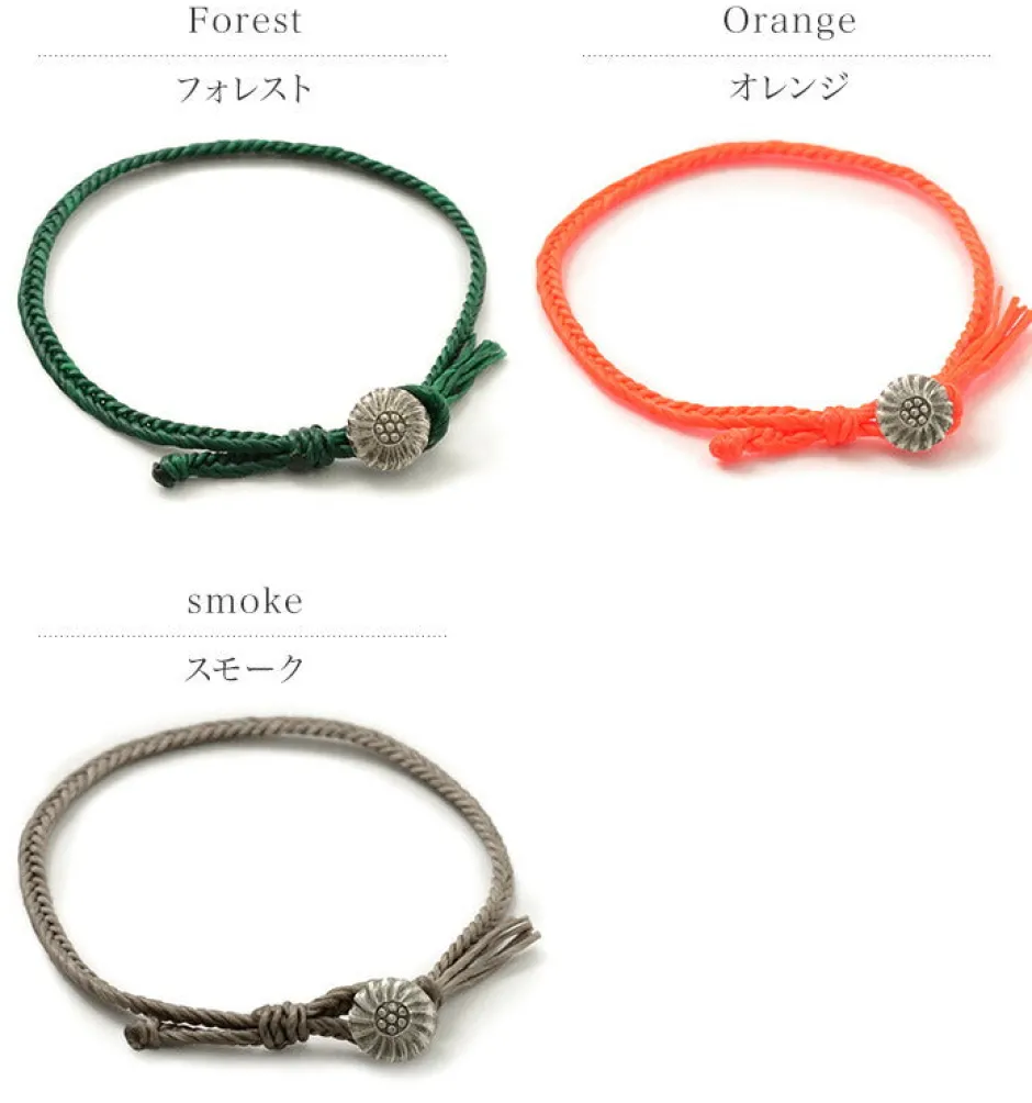 Anklets^PHADUA / Wax Cord Concho Anklet Fishbone Braid