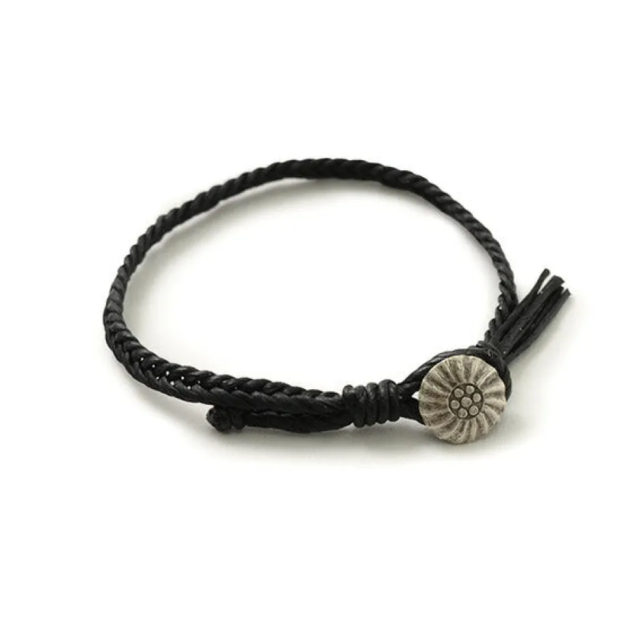 Anklets^PHADUA / Wax Cord Concho Bracelet Fishbone Braid