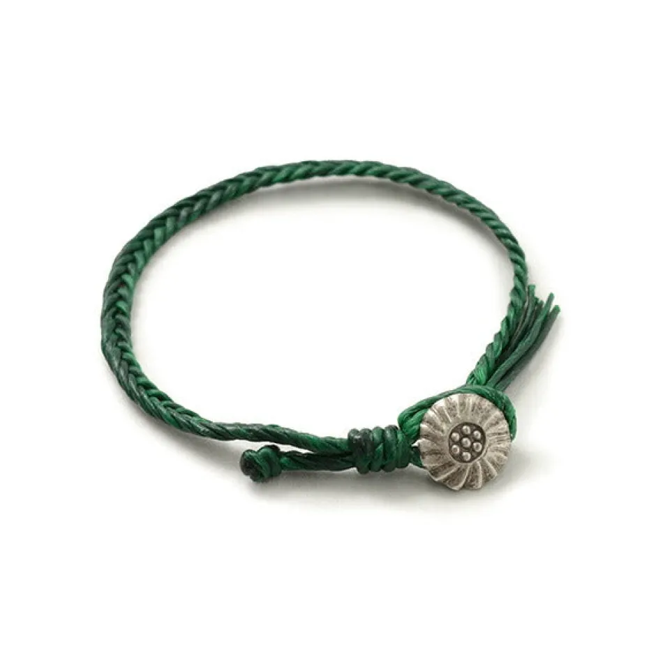 Anklets^PHADUA / Wax Cord Concho Bracelet Fishbone Braid