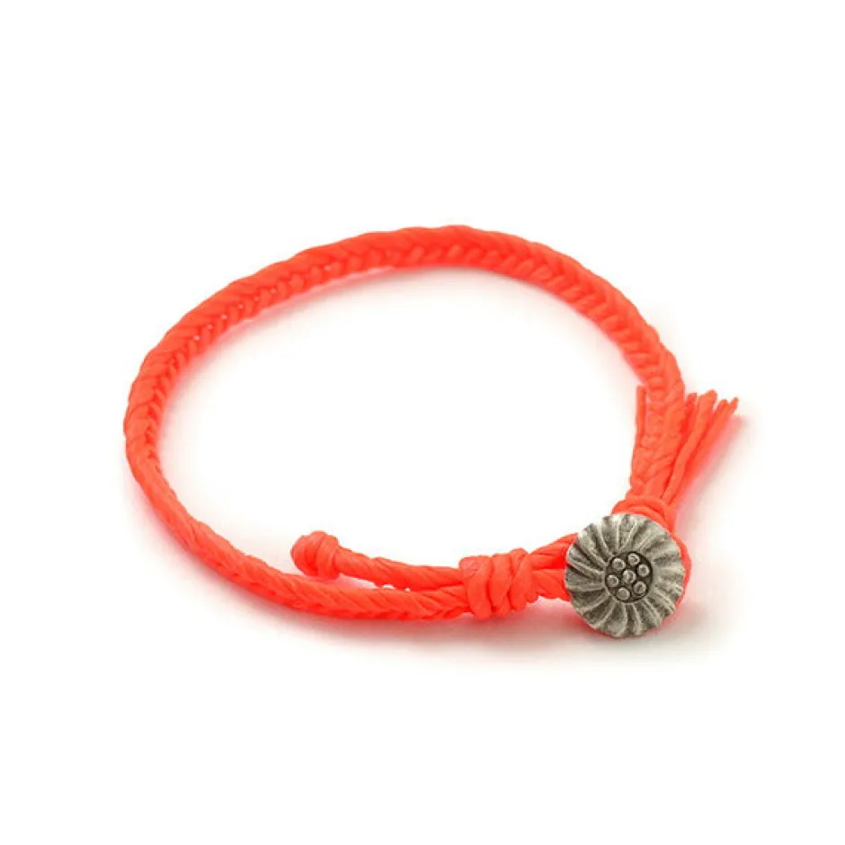 Anklets^PHADUA / Wax Cord Concho Bracelet Fishbone Braid