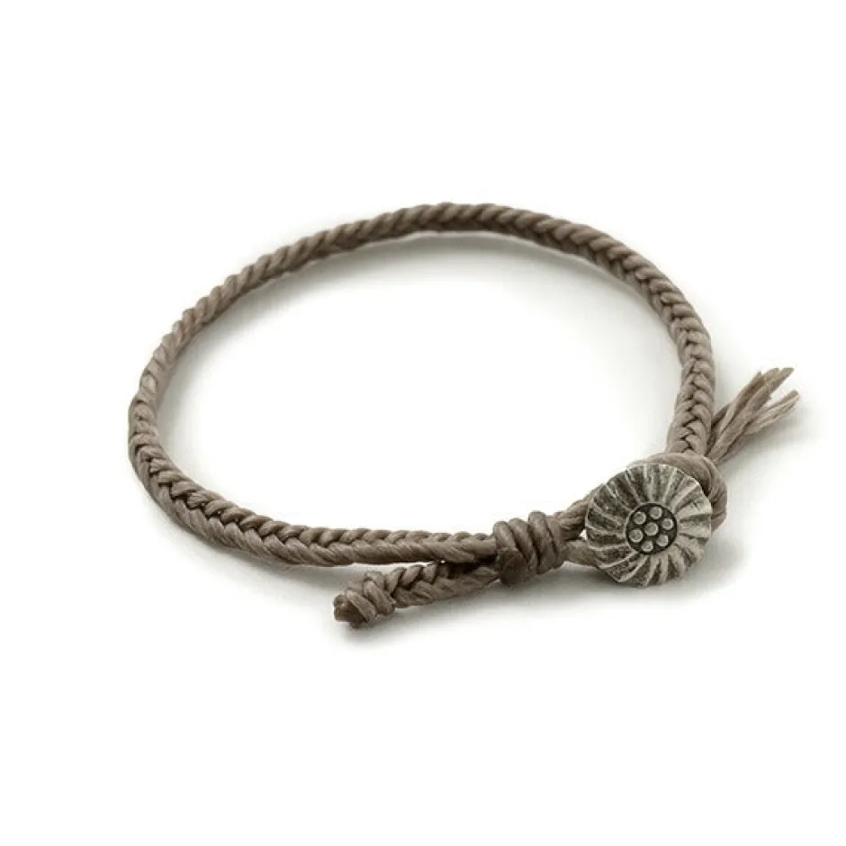 Anklets^PHADUA / Wax Cord Concho Bracelet Fishbone Braid