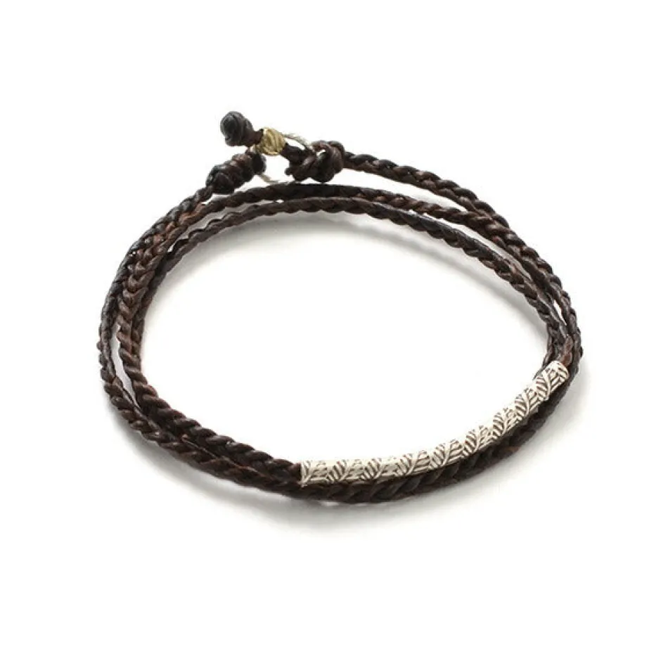 Anklets^PHADUA / Wax Cord Karen Silver Tube Anklet / Bracelet / Necklace