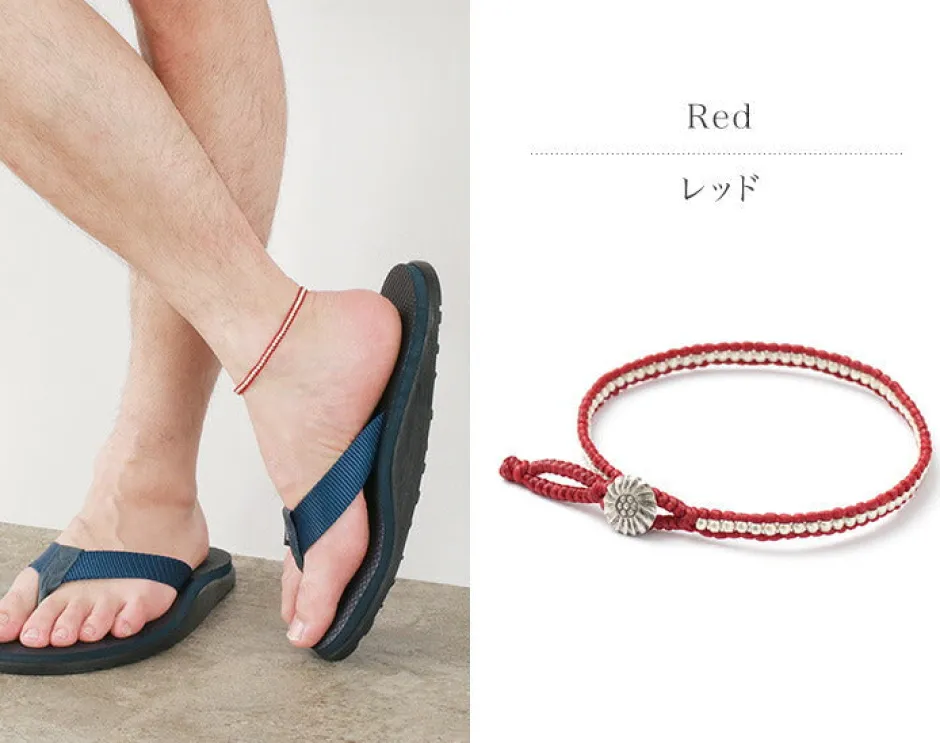 Anklets^PHADUA / Wax cord single strand concho anklet