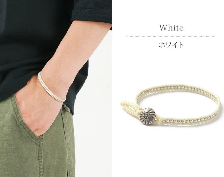 Anklets^PHADUA / Waxed cord silver single strand concho bracelet