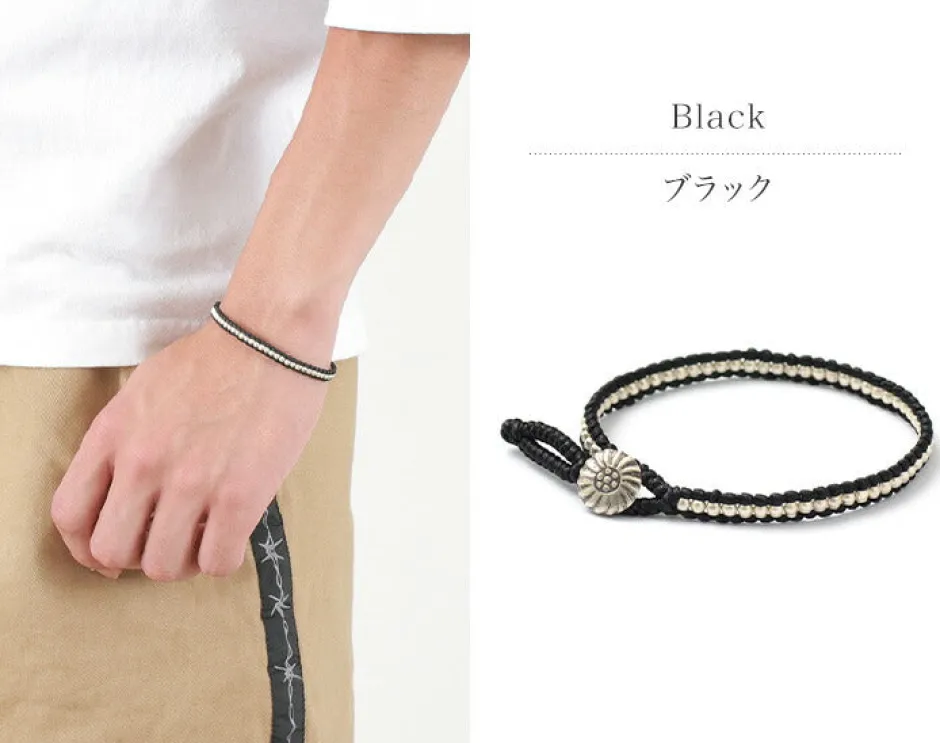 Anklets^PHADUA / Waxed cord silver single strand concho bracelet