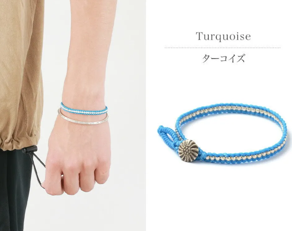 Anklets^PHADUA / Waxed cord silver single strand concho bracelet