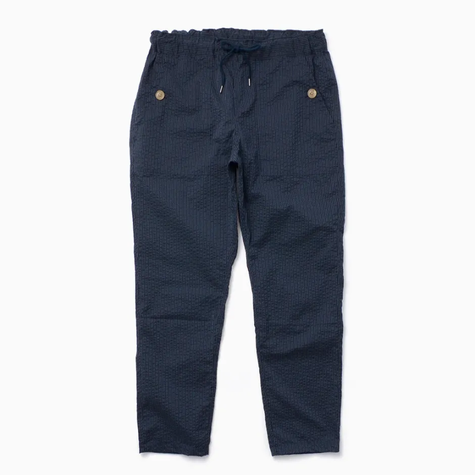 Trousers^RE MADE IN TOKYO JAPAN / Coded COOLMAX seersucker ankle trousers