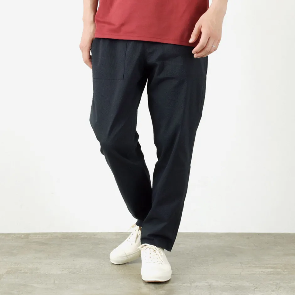 Trousers^RE MADE IN TOKYO JAPAN / Coded COOLMAX seersucker ankle trousers