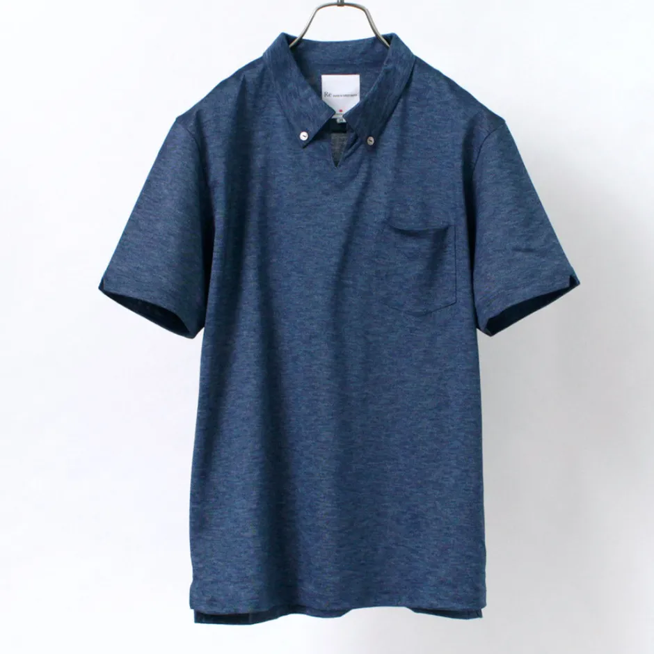 T-Shirts^RE MADE IN TOKYO JAPAN / Indigo Kanoko Button Down Skipper BD Skipper