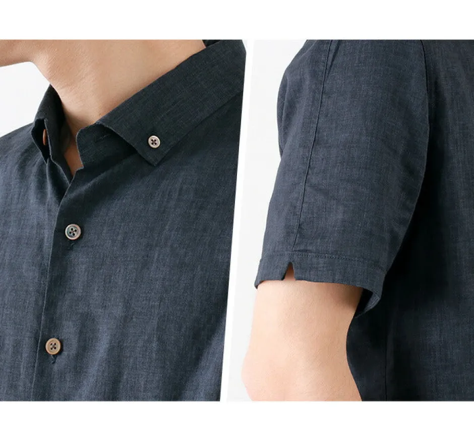 Shirts^RE MADE IN TOKYO JAPAN / Linen Canvas Button Down Shirt / Short Sleeve
