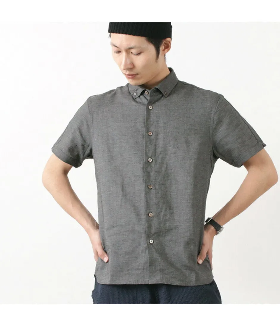 Shirts^RE MADE IN TOKYO JAPAN / Linen Canvas Button Down Shirt / Short Sleeve