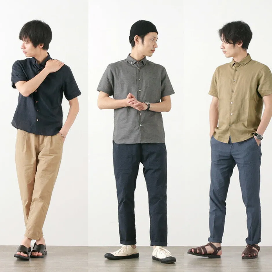Shirts^RE MADE IN TOKYO JAPAN / Linen Canvas Button Down Shirt / Short Sleeve