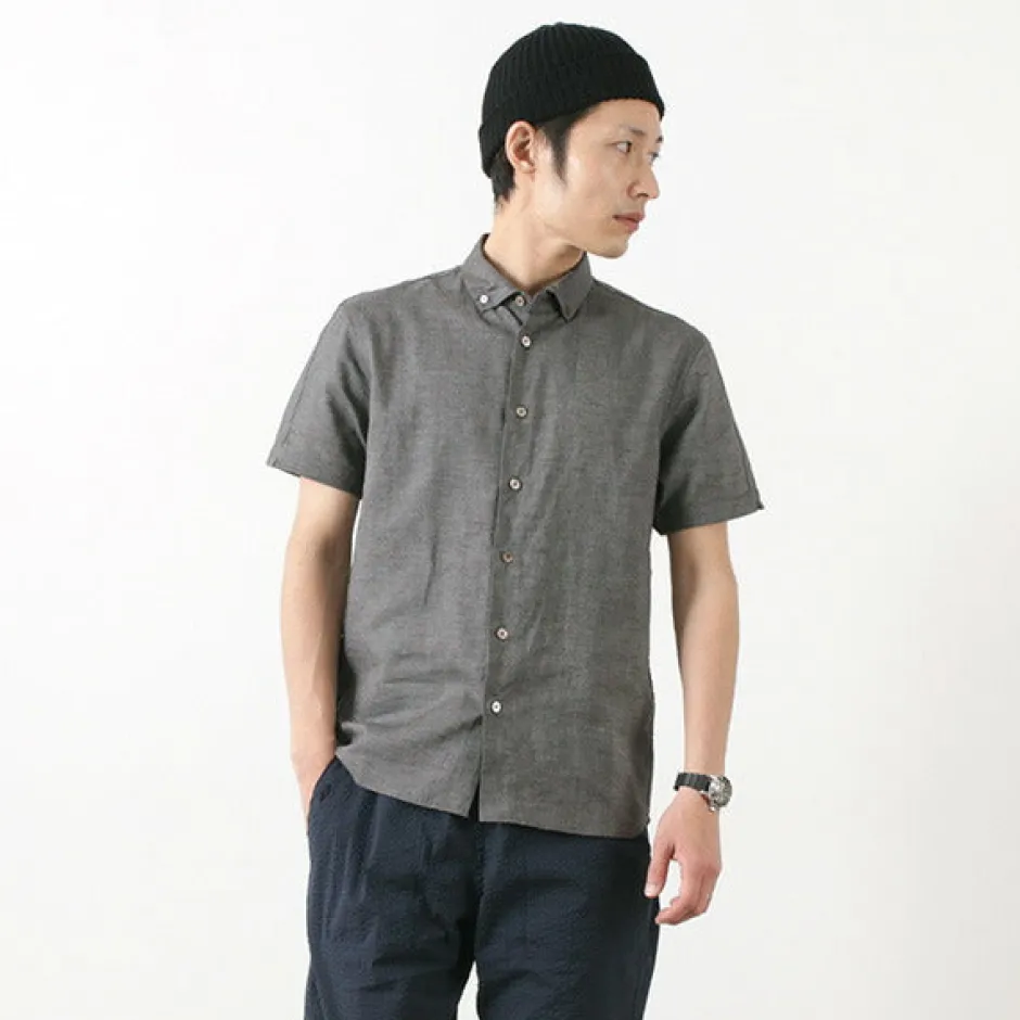 Shirts^RE MADE IN TOKYO JAPAN / Linen Canvas Button Down Shirt / Short Sleeve