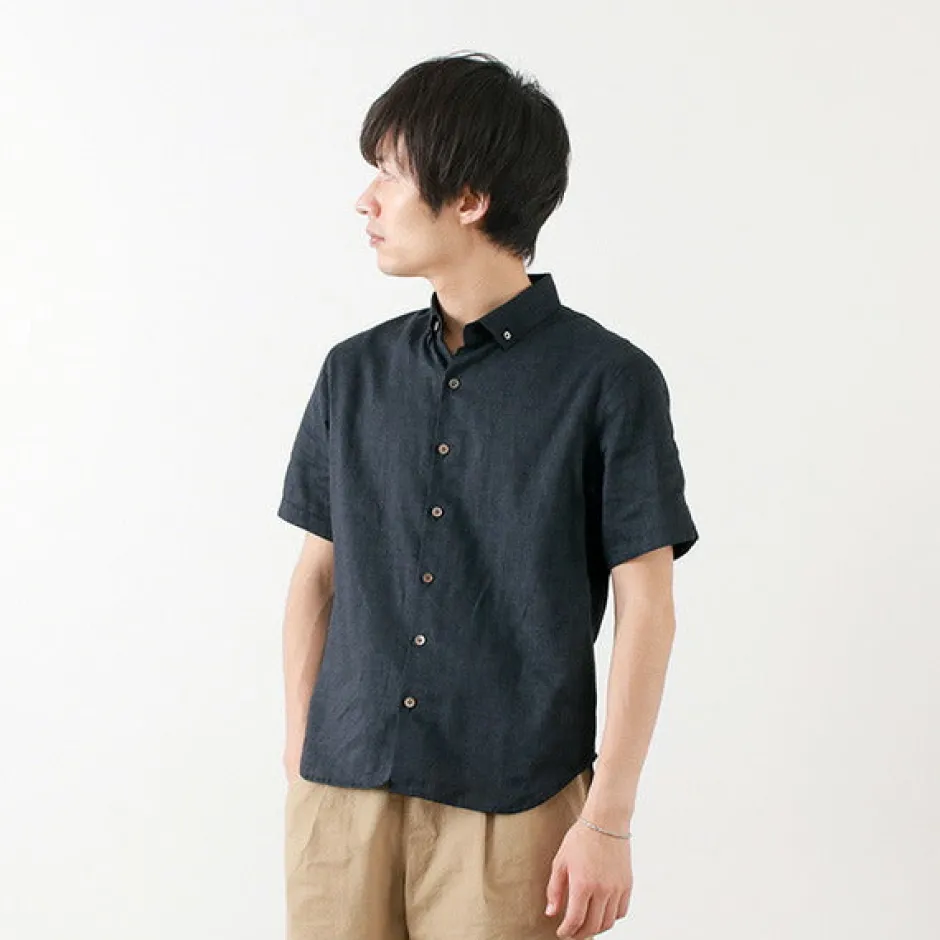 Shirts^RE MADE IN TOKYO JAPAN / Linen Canvas Button Down Shirt / Short Sleeve