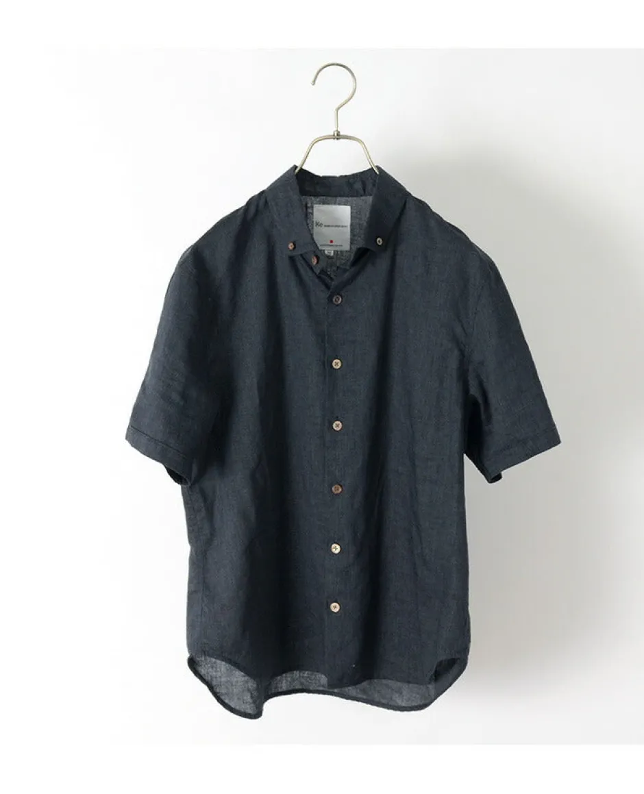 Shirts^RE MADE IN TOKYO JAPAN / Linen Canvas Button Down Shirt / Short Sleeve
