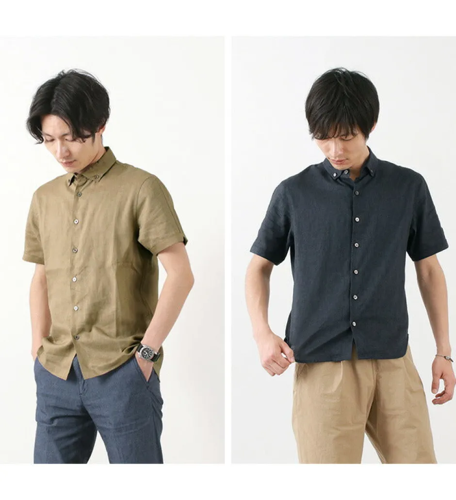 Shirts^RE MADE IN TOKYO JAPAN / Linen Canvas Button Down Shirt / Short Sleeve
