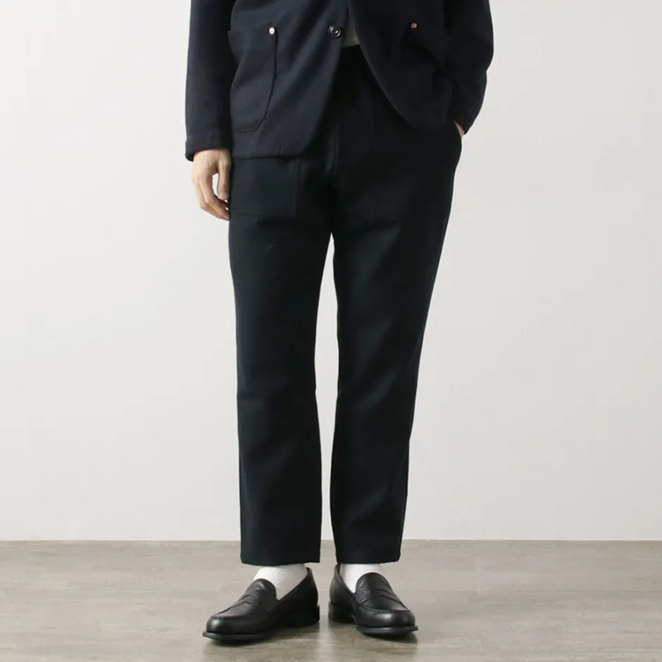 Trousers^RE MADE IN TOKYO JAPAN / Super 140 Wool Melton Easy Slacks navy
