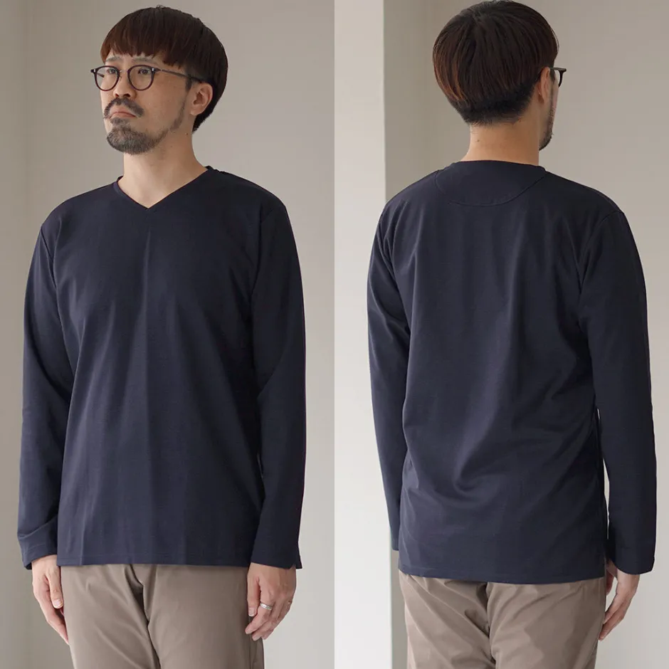 T-Shirts^RE MADE IN TOKYO JAPAN / Tokyo Made V-Neck Long Sleeve Dress T-Shirt 5721A-CT