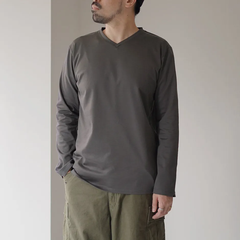 T-Shirts^RE MADE IN TOKYO JAPAN / Tokyo Made V-Neck Long Sleeve Dress T-Shirt 5721A-CT