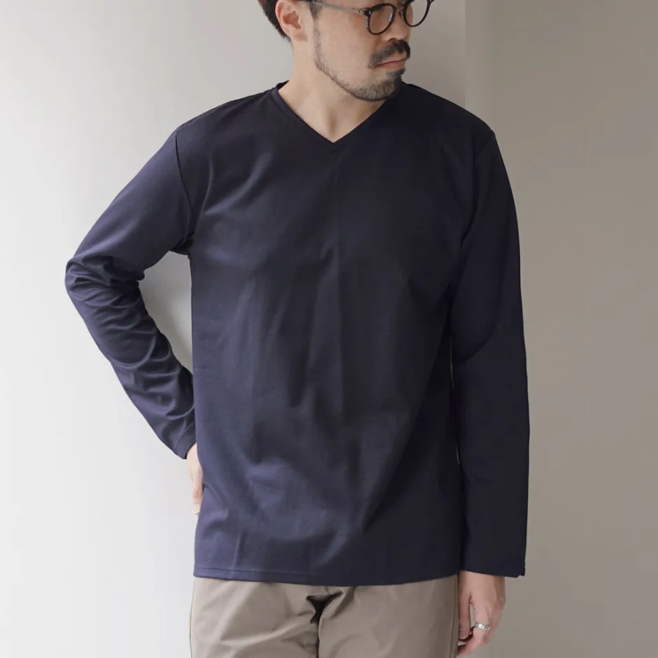 T-Shirts^RE MADE IN TOKYO JAPAN / Tokyo Made V-Neck Long Sleeve Dress T-Shirt 5721A-CT