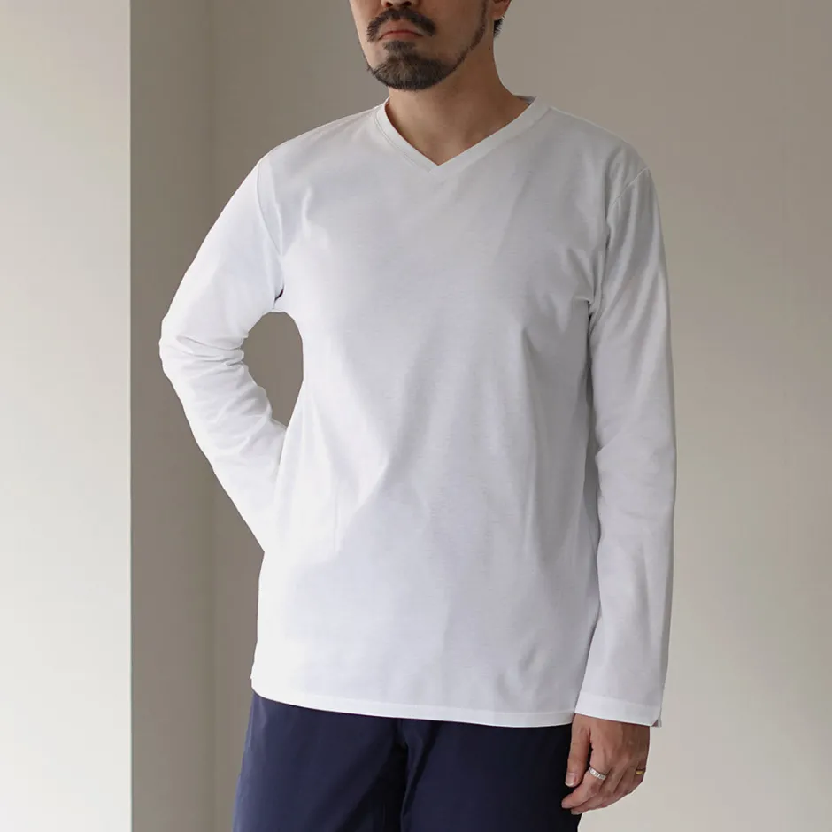 T-Shirts^RE MADE IN TOKYO JAPAN / Tokyo Made V-Neck Long Sleeve Dress T-Shirt 5721A-CT