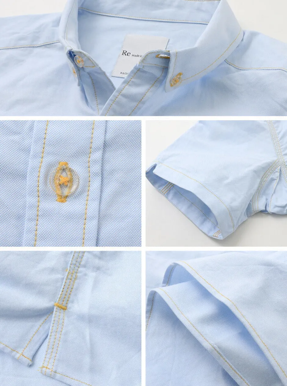 Shirts^RE MADE IN TOKYO JAPAN / Yellow Stitched Short Sleeve Button Down Shirt
