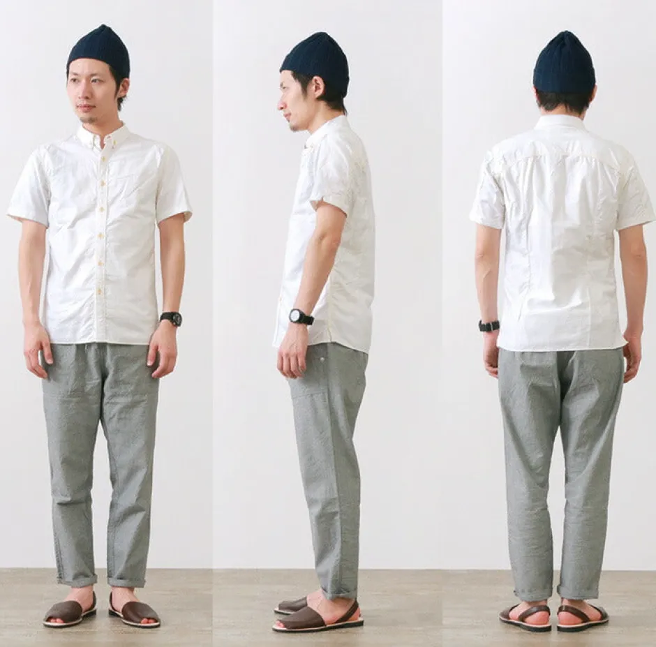 Shirts^RE MADE IN TOKYO JAPAN / Yellow Stitched Short Sleeve Button Down Shirt