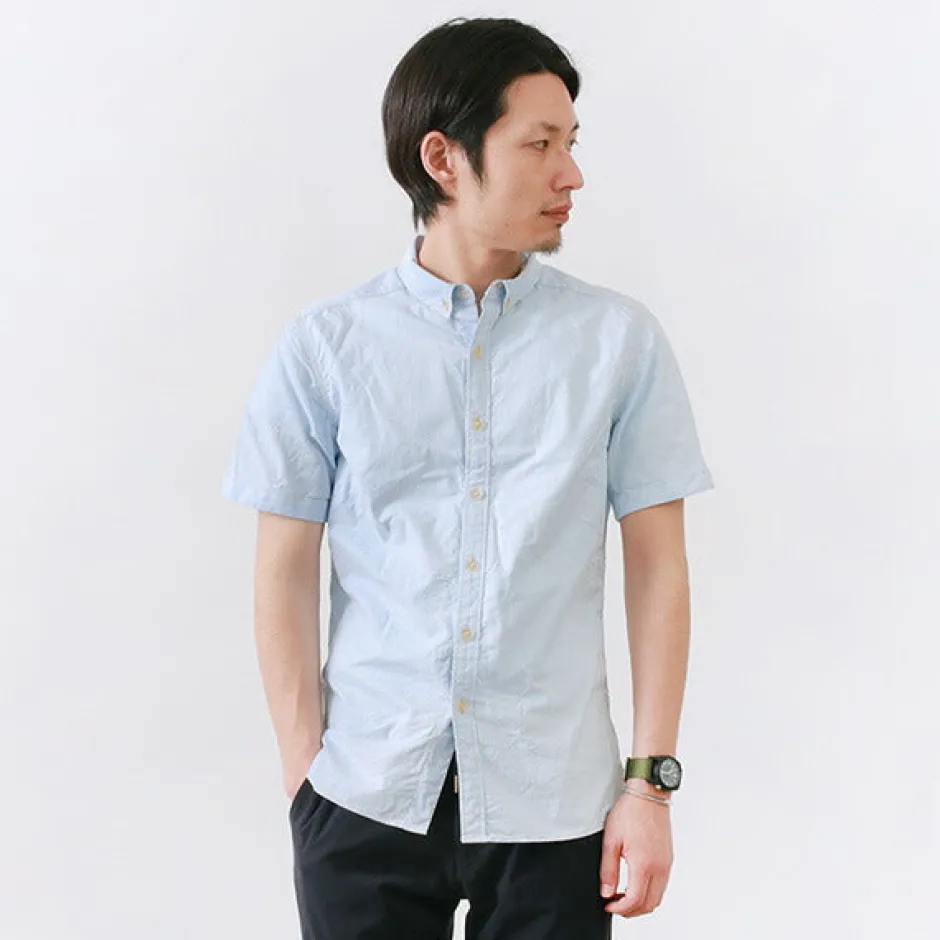 Shirts^RE MADE IN TOKYO JAPAN / Yellow Stitched Short Sleeve Button Down Shirt